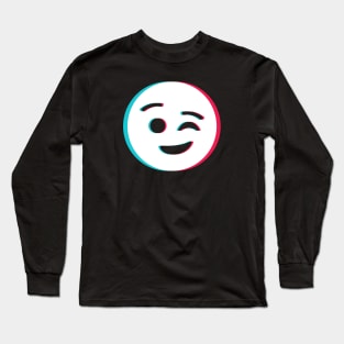 TikTok wink emoji smiley White Long Sleeve T-Shirt